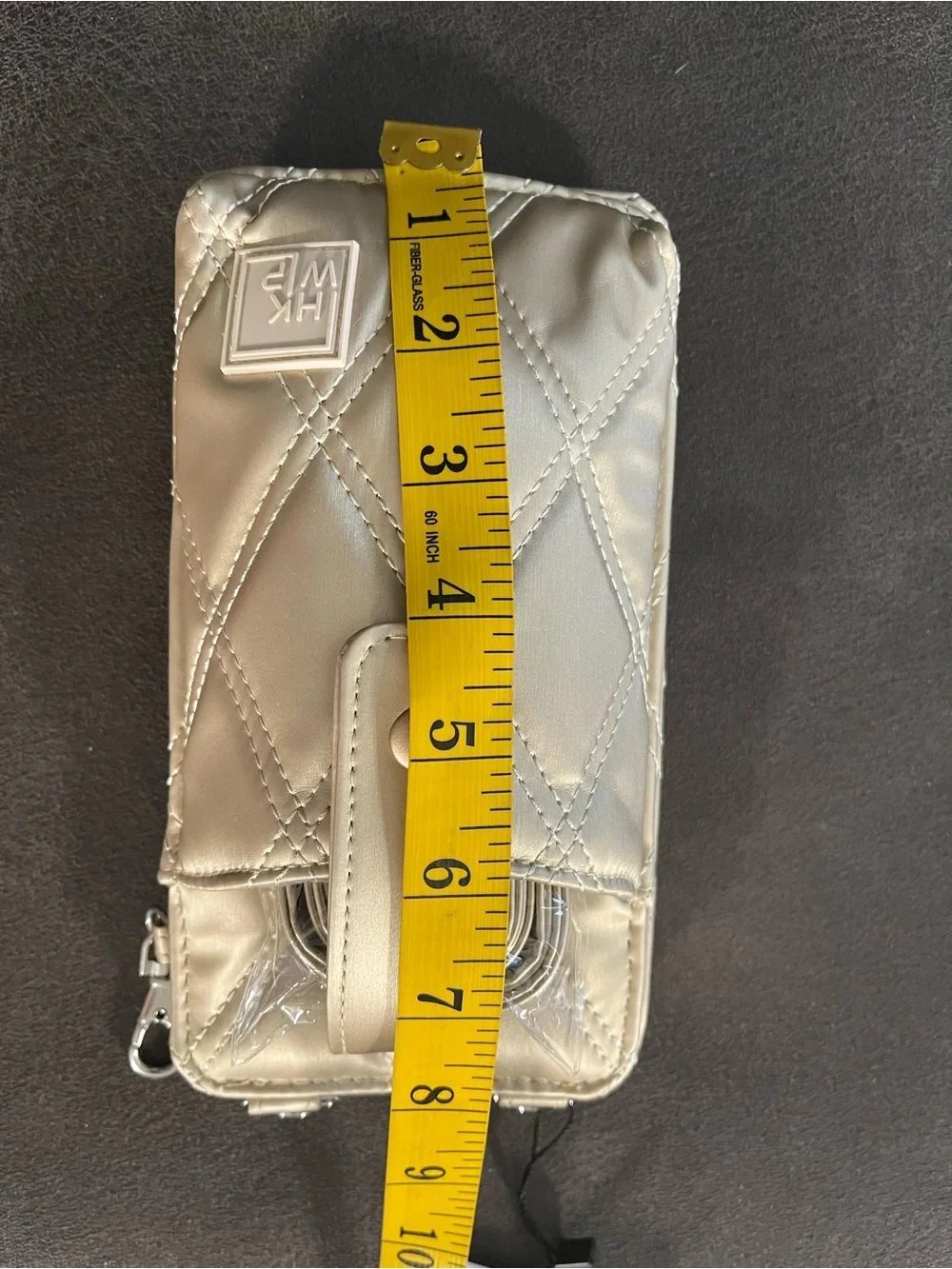 IHKWIP Quilted Crossbody Phone Pouch in Metallic Gold NWT